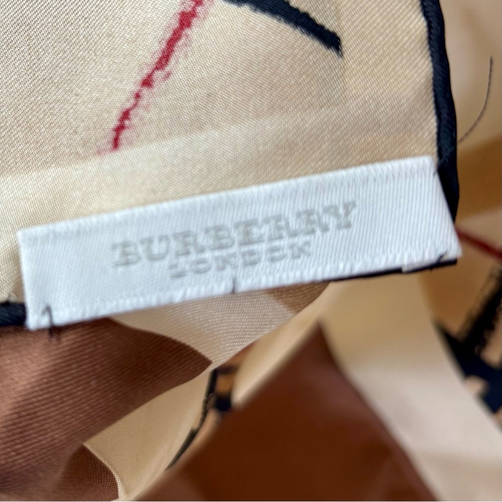 BURBERRY Vintage Silk Check Scarf 22” Square Nova Check Logo - Picture 10 of 13